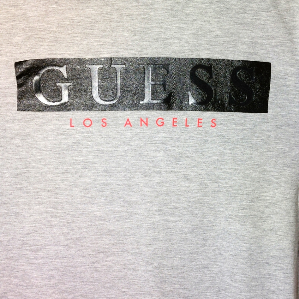 Guess Gray T-Shirt with Black Stripe
